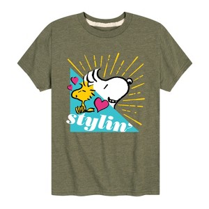 Boys' - Peanuts - Snoopy Woodstock Stylin Short Sleeve Graphic T-Shirt - 1 of 4