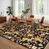 Washable Floral Area Rug with Non-Slip Backing, Stain-Resistant Low Pile Carpet, Farmhouse Style Mat for Living Room and Bedroom - 3 of 4