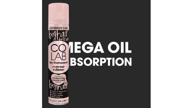 COLAB Extreme Volume Supersize Dry Shampoo - Bergamot and Rose Scented - 8.3oz, 2 of 8, play video