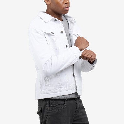 CULTURA Men's Saddle Stitch Color Denim Jacket With Flap Pocket in WHITE Size S — фото 3