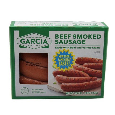 Garcia Beef Smoked Sausage - 28oz : Target