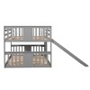 Full Over Full Bunk Bed with Ladder with Slide, Gray - 4 of 4