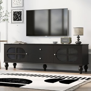 CAVINAS TV Stand Modern TV Stand Entertainment Center with Fluted Glass Doors for TVs up to 75 Inches for Living Room - 1 of 4