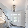 BAOURE 17.32" Black Lantern Tiered Pendant Light Fixture, 4 Light Modern Farmhouse Chandelier, Industrial Chandeliers for Living Room Kitchen Island - 3 of 4