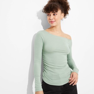 Women's Long Sleeve One Shoulder Top - Wild Fable™ - 1 of 4