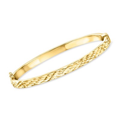 Pure Collection by Ross-Simons 18kt Gold Vermeil Diamond-Cut Bangle Bracelet Size 7