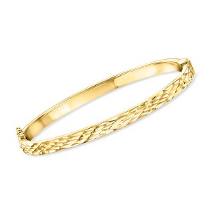 Pure Collection by Ross-Simons 18kt Gold Vermeil Diamond-Cut Bangle Bracelet Size 7 - 1 of 4