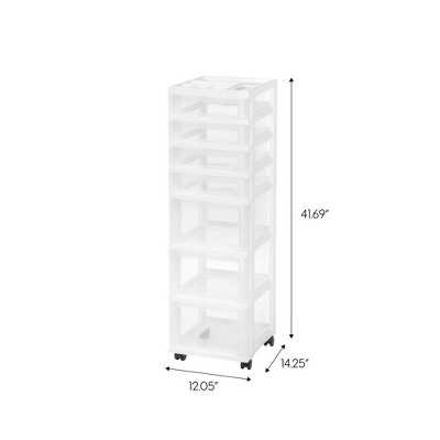 White and Clear 7-Drawer Rolling Plastic Storage Cart