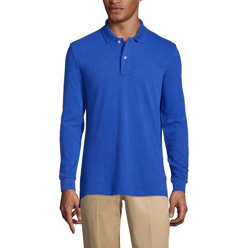 School Uniform Young Men's Long Sleeve Mesh Polo Shirt, 3 of 5