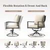 Buenhomino Patio Swivel Chairs Set of 2, Outdoor Dining Chairs High Back with Olefin Cushion, Metal Rocking Frame for Backyard Lawn Garden, Black - 2 of 4