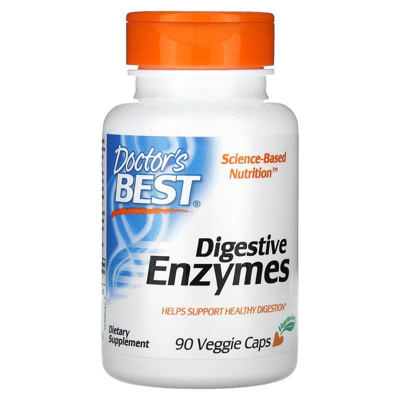 Doctor's Best Digestive Enzymes, 90 Veggie Caps, 1 of 4