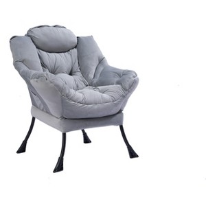 NicBex Cotton Accent Chair,Upholstered Living Room Chairs with High Backrest and Plastic Legs,Cozy Armchair,Accent Chairs for Living Room - 1 of 4