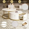 RISOKEYS Round Nesting Coffee Table -  Modern Round Coffee Table with Fluted Design and Drawer, for Living Room - 2 of 4