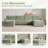 142" U Shaped Modular Sectional Sofa,6 Seat Chenille Sectional Sofa with Ottoman,Petal Arm Upholstered Sectional Sofa for Living Room-Coolbibila - 3 of 4