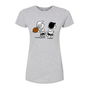 Women's - Peanuts - Marcie Patty Football Juniors Fitted Graphic T-Shirt - 1 of 4