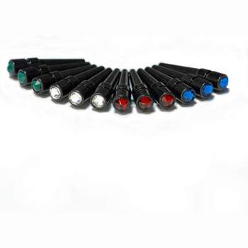 WE Games Black Metal Cribbage Pegs with Swarovski Austrian Crystals - Set of 12 -Red, Clear, Green, and Blue Crystals