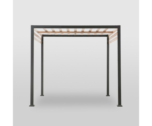 Lars 8'x8' Pergola with Solid Slats Black - Project 62&#153;