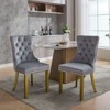 Gulches Milky White Tufted Dining Chairs Set of 2, High-End Velvet Upholstered Chairs with Nailhead Trim, Golden Solid Wood Legs - 4 of 4