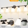 POWLIG 43.54-in 5-Light Matte Black Bathroom Vanity Light Fixture with Opal Frosted Glass Shade - 4 of 4