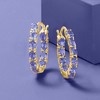 Ross-Simons 3.70 ct. t.w. Tanzanite Inside-Outside Hoop Earrings in 18kt Gold Over Sterling - 3 of 4