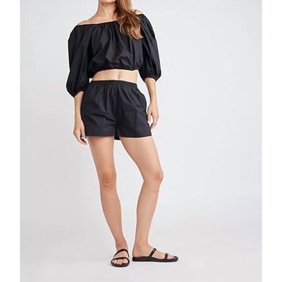 Women's Zelle Peasant Top - Self Contrast