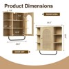 Rattan Bathroom Wall Cabinet with Towel Bar, Wall Mounted Medicine Cabinet with Arched Door and Adjustable Shelves, Natural - 2 of 4