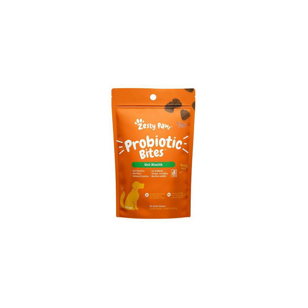 Zesty Paws Probiotic Dog Supplement Bites - Pumpkin - 30ct