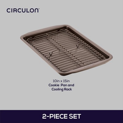 Chocolate Brown Nonstick Steel Cookie Sheet with Cooling Rack