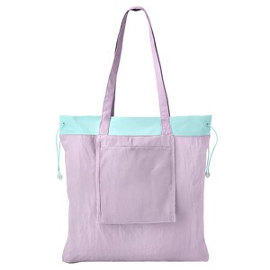 Garnen Foldable Tote Bag, Nylon Reusable Bag Foldable Tote for Grocery, Washable & Reusable Foldable Bag Shopping Bag Tote Bag for Travel, Purple - 1 of 4