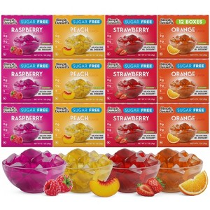 Simply Desserts Sugar-Free Jel Variety 12-Pack (Raspberry, Peach, Orange,Strawberry)-Vegan Dessert, Keto Snacks, Diabetic Friendly & Kosher, 1.7 Oz Ea - 1 of 4