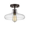 Chloe Lighting CH854008CL11-SF1 Industrial Industrial-Style 1 Light Rubbed Bronze Semi-Flush Ceiling Fixture 11" Shade - 2 of 2