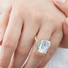 Pompeii3 Certified 11.90Ct Emerald Diamond Engagement Ring 14k Gold Lab Created - 3 of 4