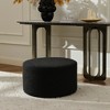 KINWELL Round Upholstered Pouf Ottoman Footrest - 3 of 4