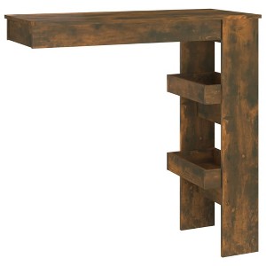 vidaXL Engineered Wood Wall Bar Table in Smoked Oak Finish - Contemporary Design - Indoor Party Essentials - Easy Assembly - 1 of 4