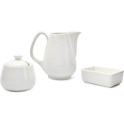 Gibson Elite Gracious Dining 10 Piece Fine Ceramic Condiment Jars Serving  Set In White : Target