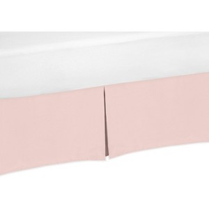 Sweet Jojo Designs Girl Baby Crib Bed Skirt Celestial Collection Solid Blush Pink - 1 of 3