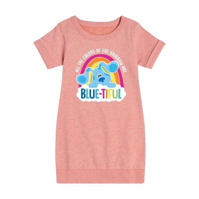 - Blue's Clues & You! - All The Colors Of The Rainbow Are Beautiful Graphic Short Sleeve Fleece Dress
