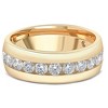 Pompeii3 1 1/2 Ct Mens Lab Created Diamond Wedding Ring Yellow Gold Anniversary Polish Band - 3 of 4