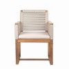 MAYEERTY Outdoor Dining Chairs Set of 2 Acacia Wood Rope Design Light brown Washable Cushion Backyard - 4 of 4