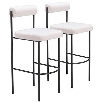 Zuo Livorno Barstool (Set of 2) Ivory