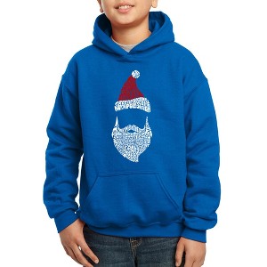 LA Pop Art Boy's Word Art Hooded Sweatshirt - Santa Claus - 1 of 4