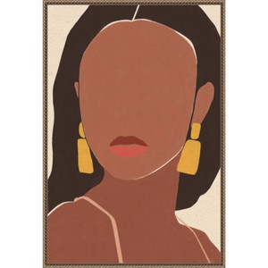 Amanti Art 23"x33" Sun Kissed Woman II by Moira Hershey Framed Canvas Wall Art Print: Modern Lithograph, Earth Tones - 1 of 4