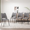 ORRD Set of 4 Modern Dining Chairs, Soft Padded Kitchen Chairs with Metal Legs & Adjustable Feet, High Resilience Foam Cushion Seating Set,Grey - 2 of 4
