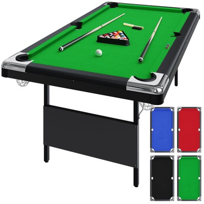 7 Ft Billiards Table,Portable Foldable Pool Table,Pool Tables for Full Size,Includes Full Set of Billiard Balls,Cues,Chalk&Brush for Family Game RooM