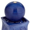 Periwinkle 29 1/4" High Large Zen Outdoor Decor Blue Ceramic Floor Fountain with Light LED Standing Outside Garden Patio Yard - 3 of 4