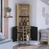 Depot E-Shop Corner Cabinet Six Built-in Wine Rack, Two Shelves, Four Shelves - 2 of 4