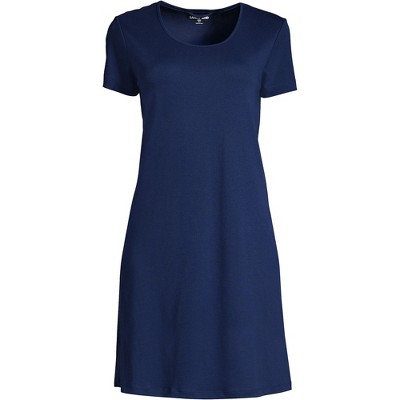 Lands' End Women's Supima Cotton Short Sleeve Knee Length Nightgown ...