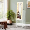 Tangkula Jewelry Armoire Cabinet Standing Lockable Jewelry Organizer with Lighted Full-Length Mirror Black/Rustic Brown/White - 2 of 4