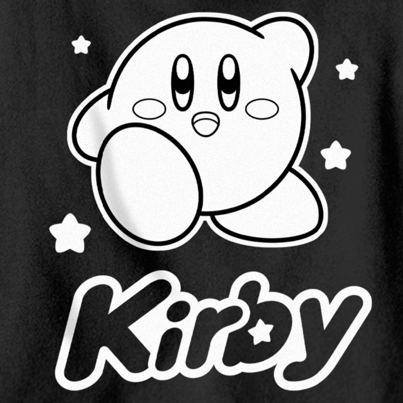 Boy's Nintendo Kirby Black and White Portrait Pull Over Hoodie, 2 of 5