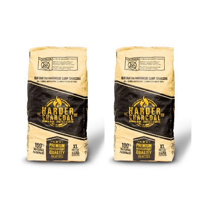 Harder Charcoal 100 Percent Natural XL Restaurant Style Lump Charcoal, 33 LB Bag (2 Bags)